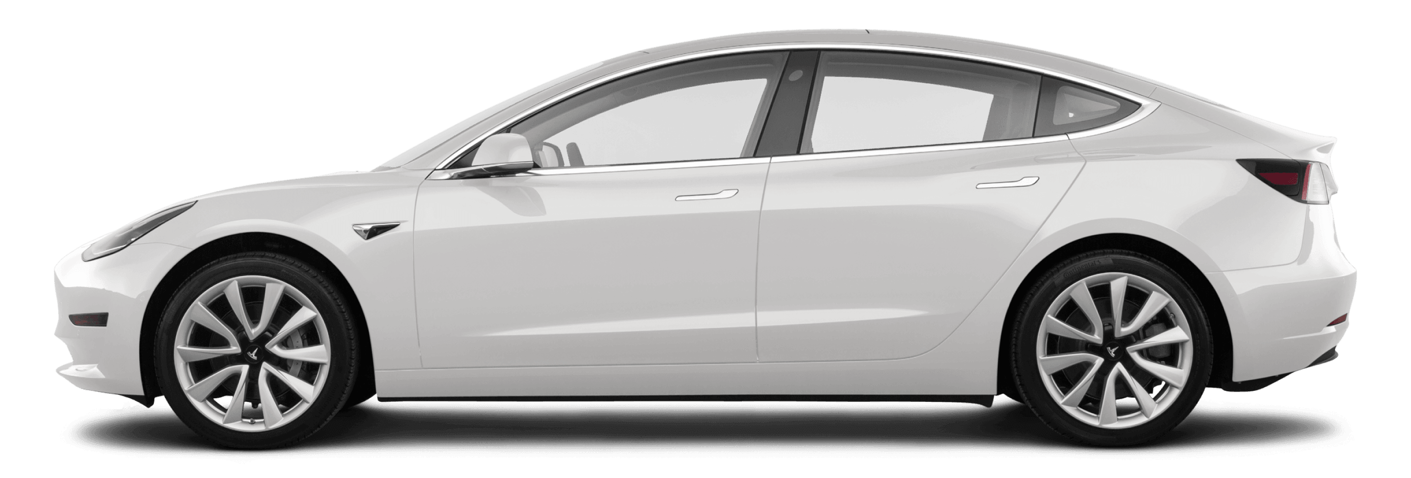 2019 Tesla Model 3 white full color driver side profile