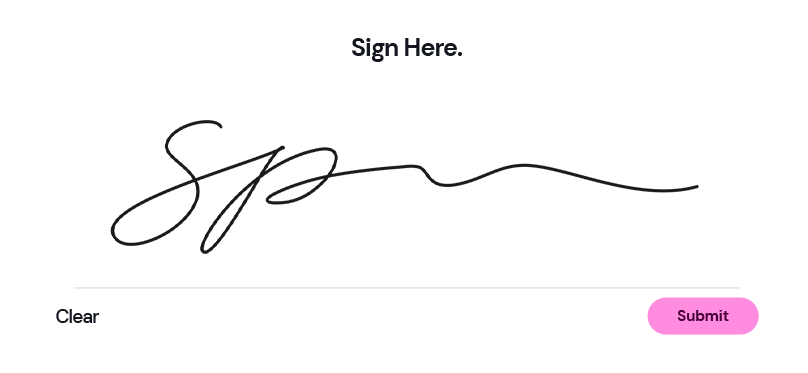 Signature field in the Autonomy mobile app